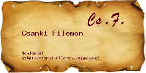 Csanki Filemon névjegykártya